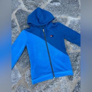 Aviator Nation Two Toned Blue Colorblock Zip Up Hoodie